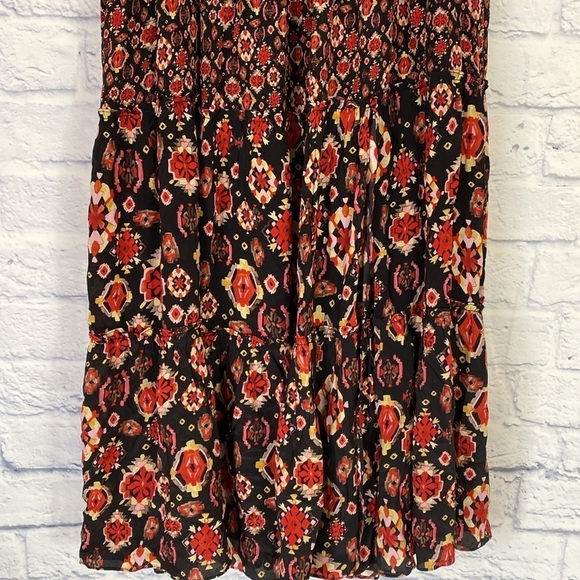 Gilner Farrar Andra stained glass print side slit maxi skirt medium - Picture 4 of 8